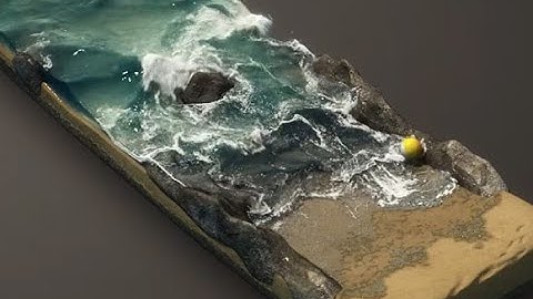 3ds max Fluids Simulation | Sea Beach Water Simulation 3ds max