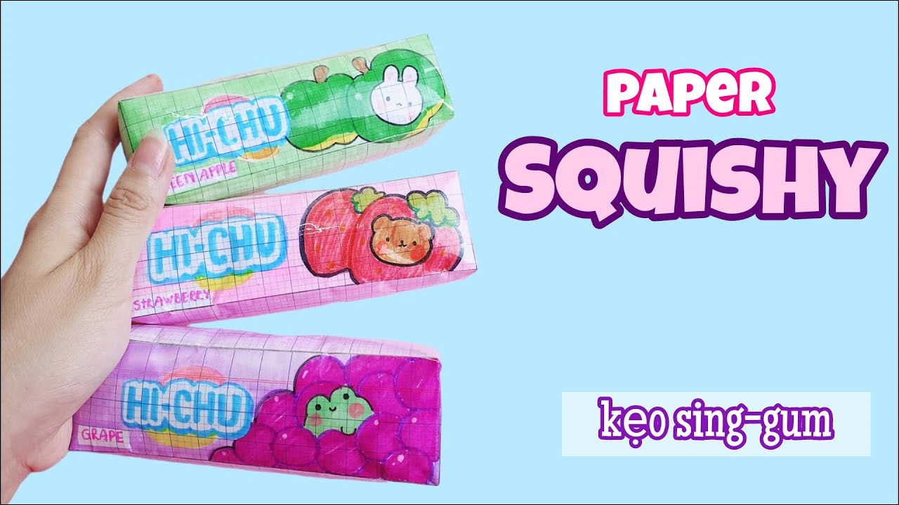 Cách làm SQUISHY 3D hình Kẹo Singgum đáng yêuLàm Squishy từ giấy ô li