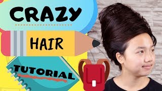 Crazy Hair Day for School Tutorial | BEEHIVE Hairdo