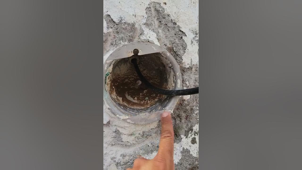 retro fitting an old niche to fit a new swimming pool light - YouTube