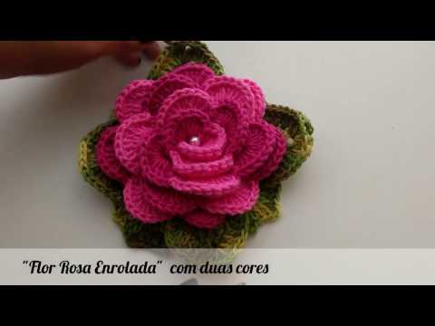 Flor Rosa enrolada com duas cores