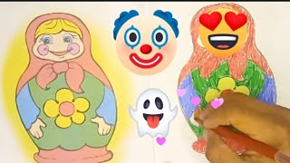 how to draw a matryoshka doll and color it#drawing #coloring #kidsvideo #usa #art