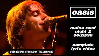 Oasis - Maine Road Night 2 Lyric Video