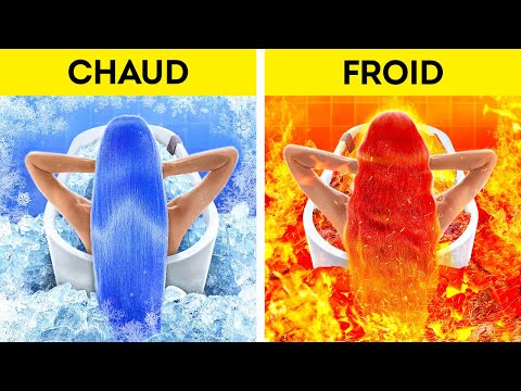 DEFI EXTRÊME CHAUD VS FROID || Fille du Feu vs Fille de l'Eau Adoptées ! Pour Parents par 123 GO!