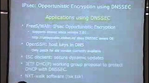 DEF CON 11 Hacking Conference Presentation By Paul Wouters - Deploying DNSSEC - Video