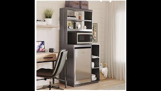 Let's SHOP! The Organization Station with Mini Refrigerator and Microwave Storage Space, Assorted Co
