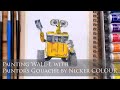 ニッカー絵具「ペインターズガッシュ」でウォーリーを描く Painting WALL-E with Painter's Gouache by NICKER COLOUR