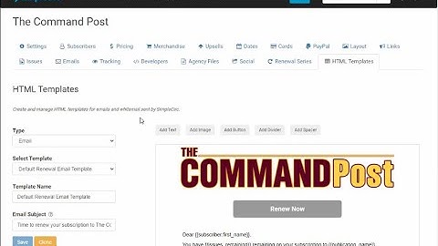 Building Email Templates in SimpleCirc