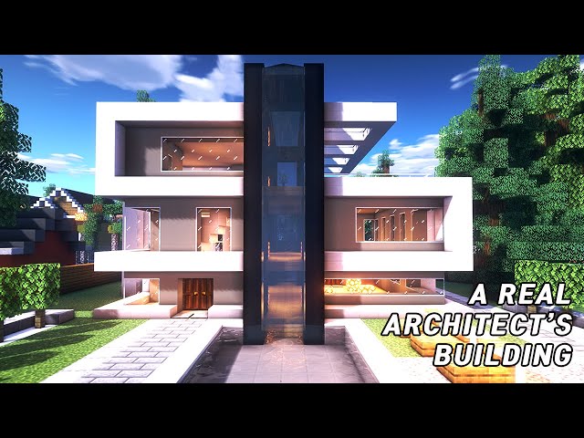 A real architect's building houses in Minecraft tutorial / Modern Concrete  House #149 