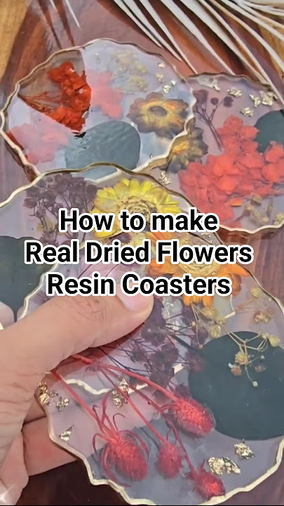 How to make Real Dried Flowers and Leaves Coasters #resinart #resincrafts #resin