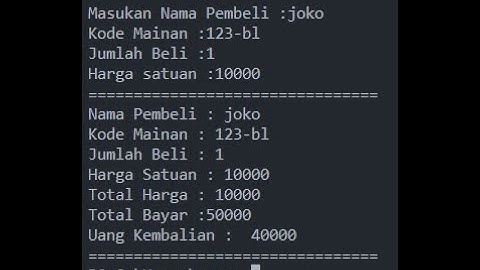 Membuat program python  sederhana Toko Mainan Anak #python #program #belajarpython