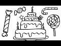 Birthday Cake Coloring Pages for Kids