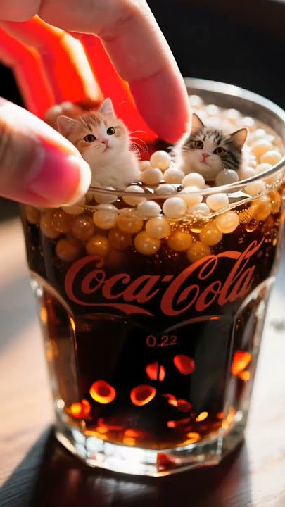 🍹😽Kittens in Coke #cat #cute #cocacola