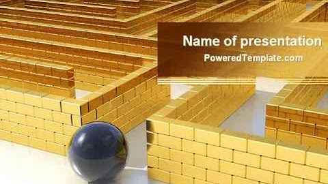 Yellow Labyrinth PowerPoint Template by PoweredTemplate.com