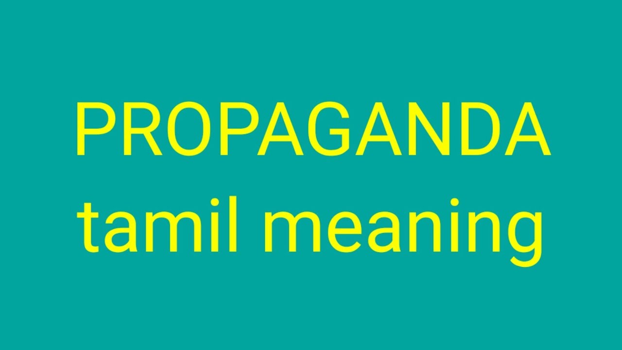 Propaganda Tamil Meaning Sasikumar Youtube