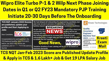 Wipro Elite Turbo P-1 & 2 Next Phase Joining PJP Mandatory Apply in TCS & 1.6 Lakh+ Jobs Kreeti Exam