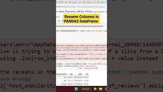 Celebrity Rename column in PANDAS DataFrame #python #datascience #pandas Wealth