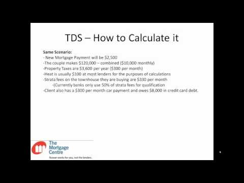 calculate tds gds debt mortgage
