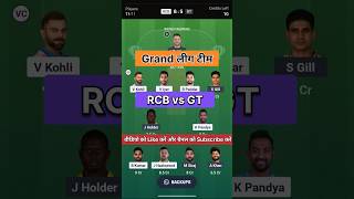 RCB vs GT Today Match Prediction | Royal Challengers Bangalore vs Gujarat Titans | RCB VS GT | #ipl