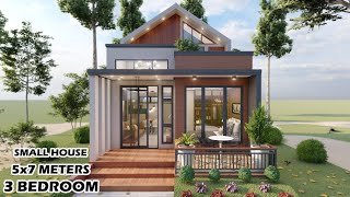 Small House Ideas 5x7 Meter | 3 BEDROOM | 35 SQM