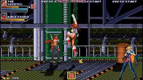 Streets of Rage 2X Megamix (OpenBoR) Tia Langray, 7th stage gameplay alpha test