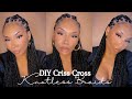 Criss Cross Rubberband Knotless Braids | DIY Criss Cross Knotless Braids