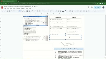 Saxon Geometry Lesson 27 Video: Two Column Proofs