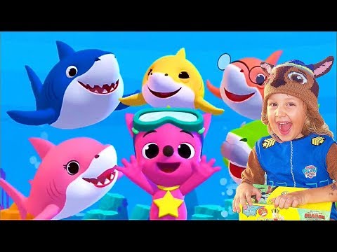Baby shark different versions and games. Pinkfong sing and dance animal songs with Paw Patrol