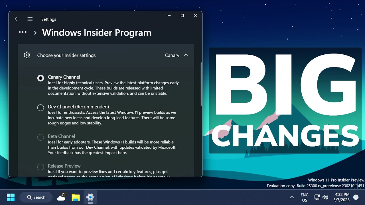 Big Changes To Windows 11 Insider Program New Canary Channel Youtube
