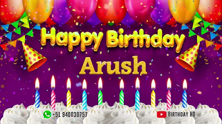 Arush Happy birthday To You - Happy Birthday song name Arush 🎁