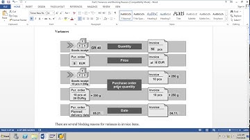 SAP MM Invoice verification Section A Overview of Variances and Blocking Reasons ECC6/S4 Hana