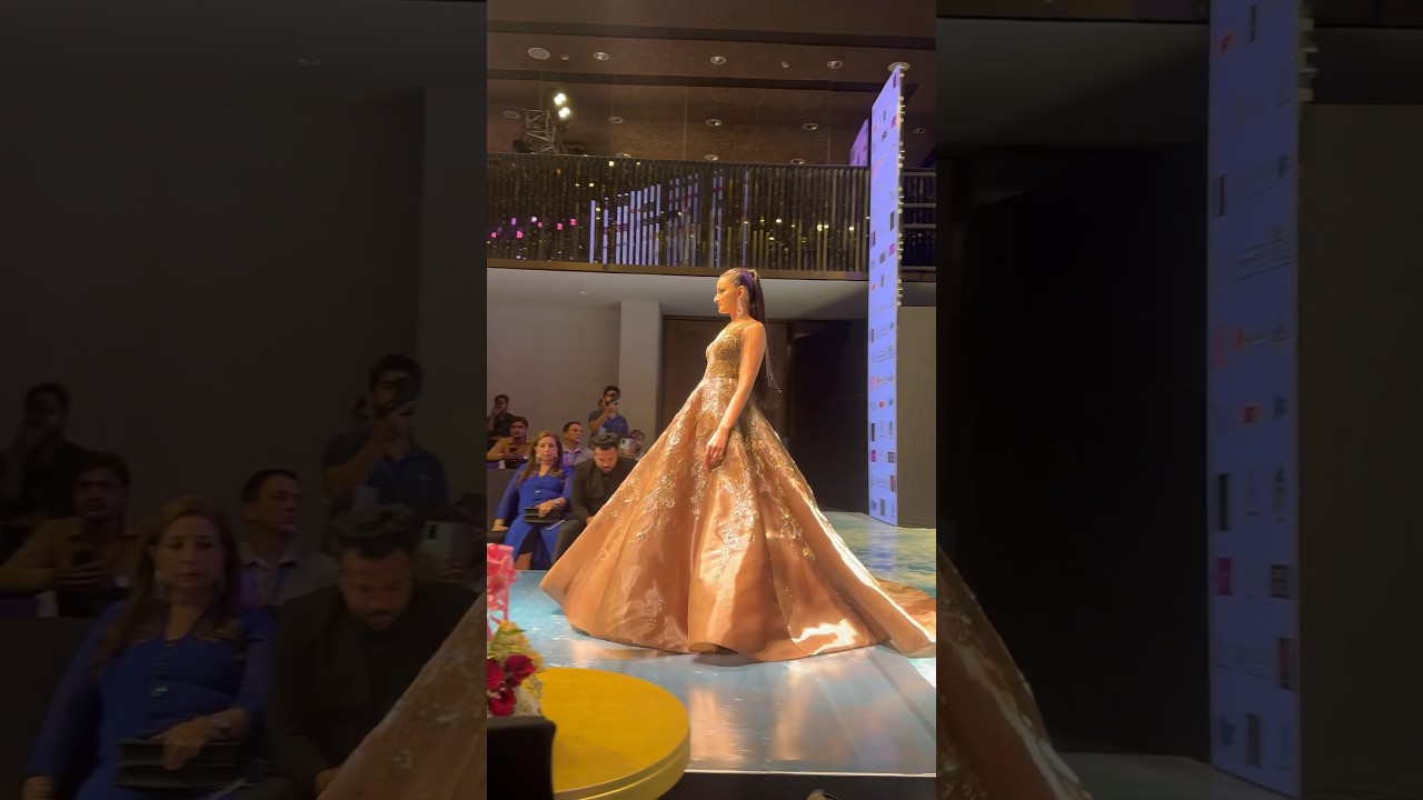 India supermodel 2023 finalist walks the stage for Presto couture .  Feeling proud 