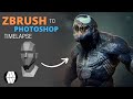 Zbrush to Photoshop Timelapse - 'Venom Calls' Concept Art