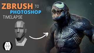 Zbrush to Photoshop Timelapse - 'Venom Calls' Concept Art