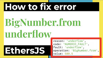 How to fix EthersJS "underflow"  error | BigNumber.from Error