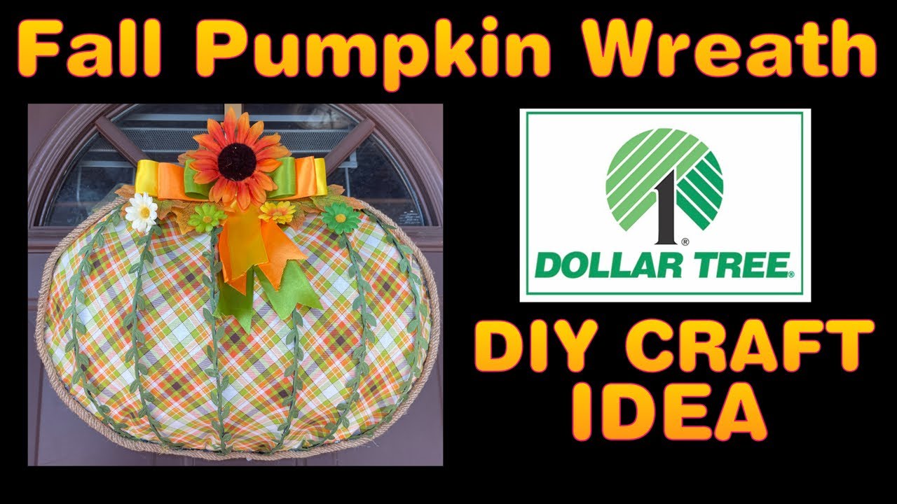 DIY Dollar Tree Pumpkin Wreath Easy Fall Decoration Craft Idea