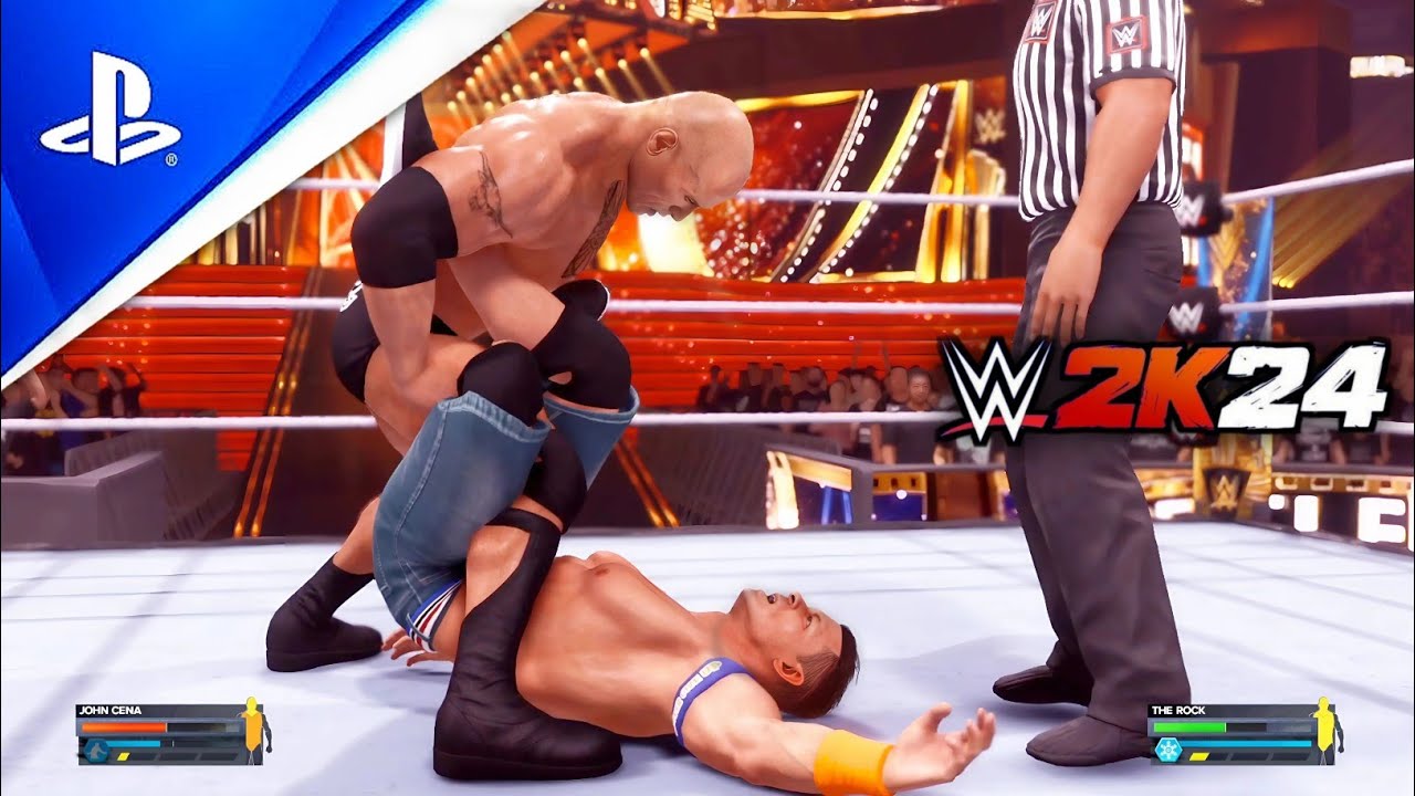 WWE 2K24 - The Rock vs. John Cena | Extreme Rules Match | PS5™ [4K60 ...