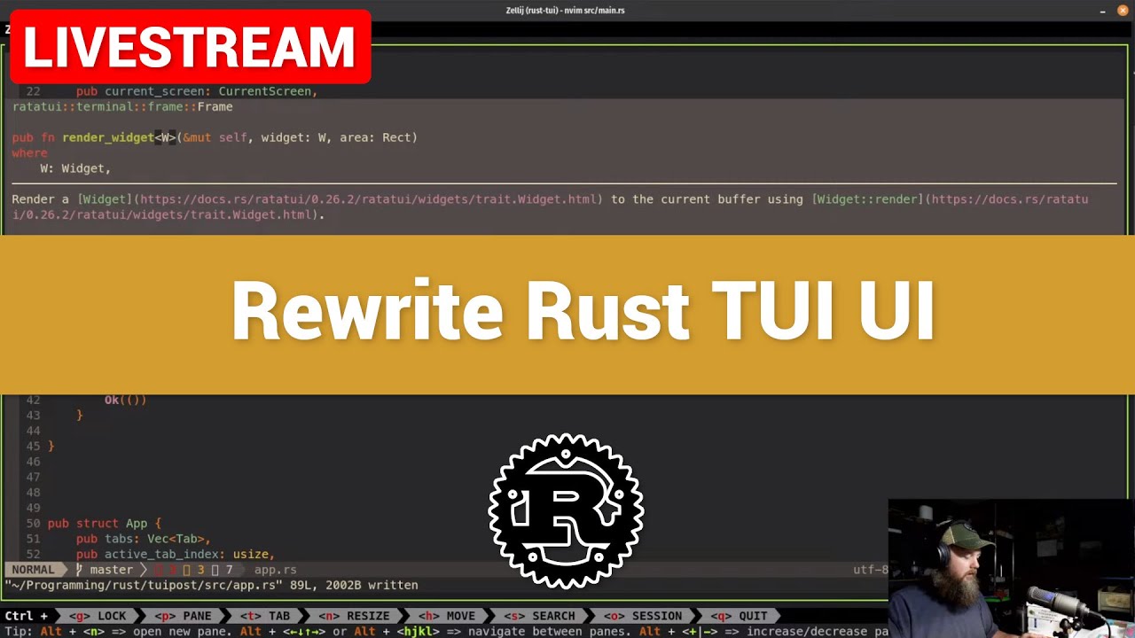 Rewrite Ratatui TUI UI to Widgets | Rust TUI - YouTube