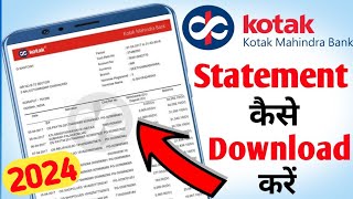 KOTAK BANK STATEMENT Kaise Download karen #KOTAKBANKSTATEMENT #kotakbank