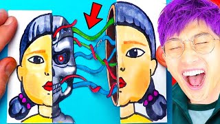 CRAZIEST SQUID GAME ART VIDEOS EVER! (LANKYBOX REACTION!) screenshot 2