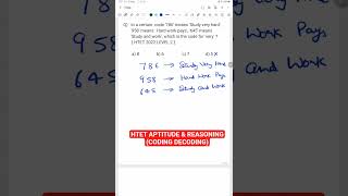 HTET Coding Decoding PYQ 🔥 | Solve in Seconds ⚡ #Shorts