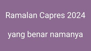 Ramalan Capres 2024 : yang benar Prabowo Anisa Prabroro Jangkar ?...