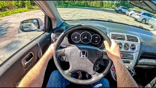 2004 Honda Civic Vii Hatchback [1.4 16V 90 Hp] |0-100| Pov Test Drive #2063 Joe Black