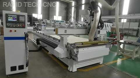Press roller ATC wood CNC router with double working table 2