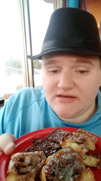 Joshua Dufurrena shows us his dessert he got from Cici #39 s Pizza in Foley