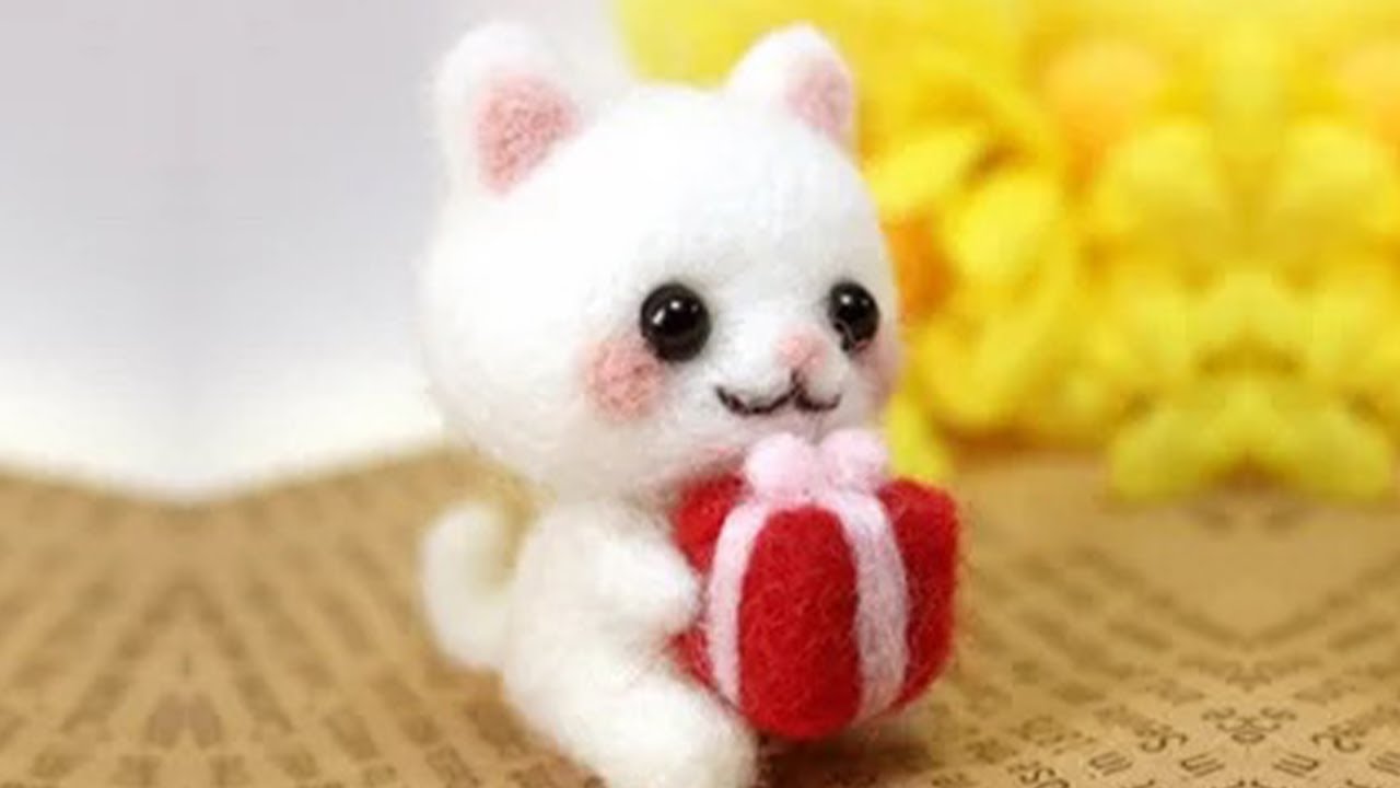 羊毛毡 『 小白猫 』