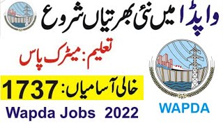 WAPDA Jobs 2022 | Wapda latest Jobs 2022 Apply now | Wapda Jobs in Pakistan | WAPDA Application Form