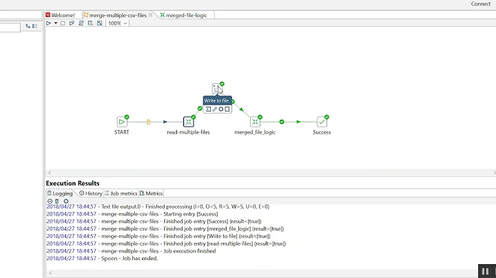 Merge mulitple csv files into single file in Pentaho