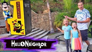 Hello Neighbor Steals Our Arcade Games! Mini Arcade Toy Scavenger Hunt!