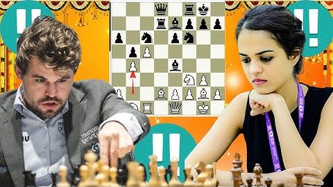 Crazy Magnus Carlsen vs Tania Sachdev chess game 4